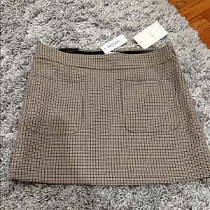 Aritzia Beige Checkered Mini Skirt